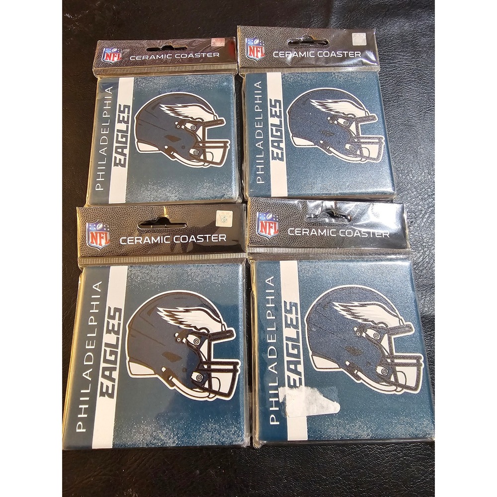 New Set Of 4 NFL Philadelphia Eagles Ceramic Drink Coasters FL